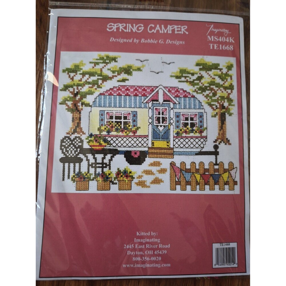 New Imaginating Cross Stitch Kit Spring Camper MS404K TE1669 Bobbie G Designs